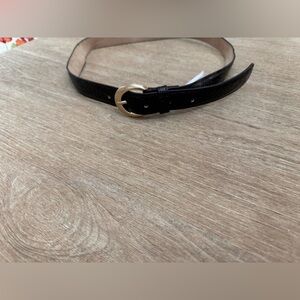 Ann Taylor black croc leather belt medium